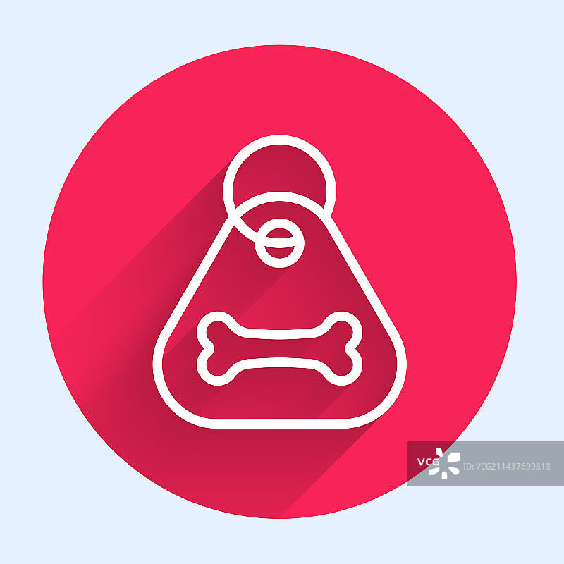 带铭牌和骨头的白色项圈图片素材