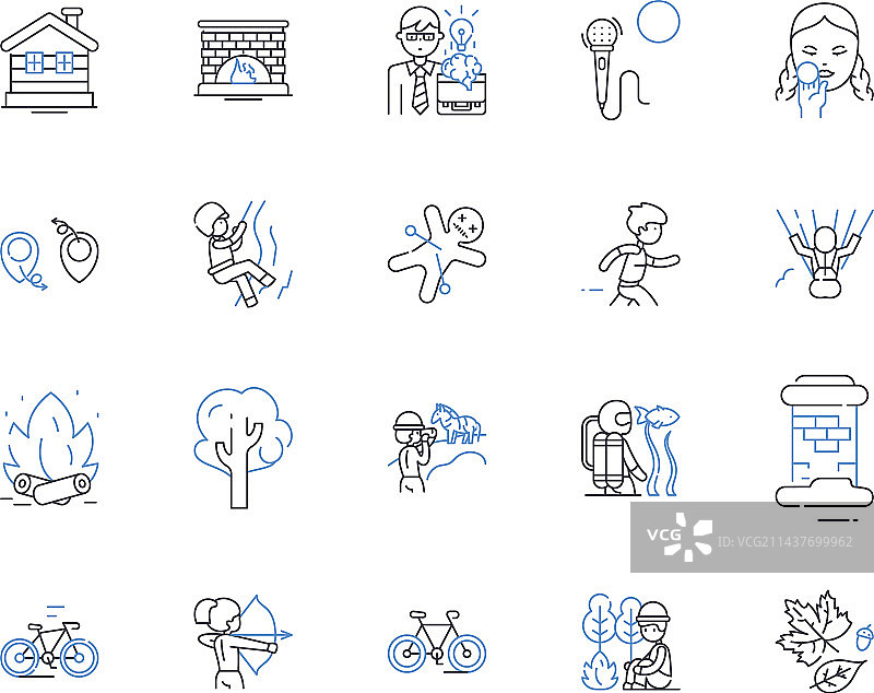 纪念活动线性图标合集图片素材