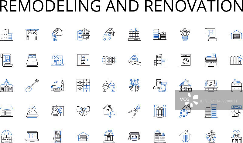 改造和翻新线性图标合集图片素材