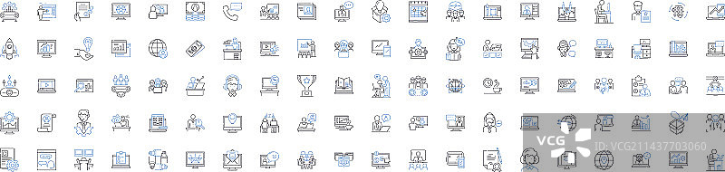 商务工作者线性图标合集图片素材