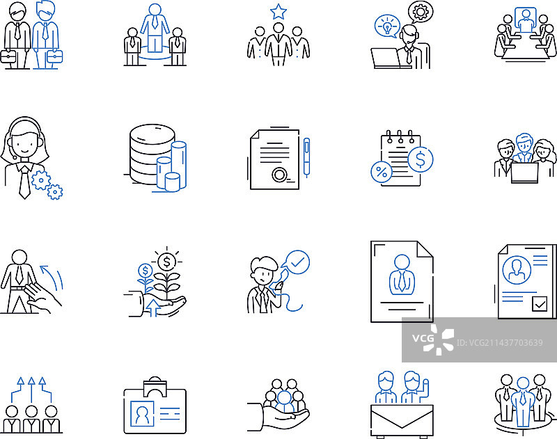 行政助理线性图标合集图片素材