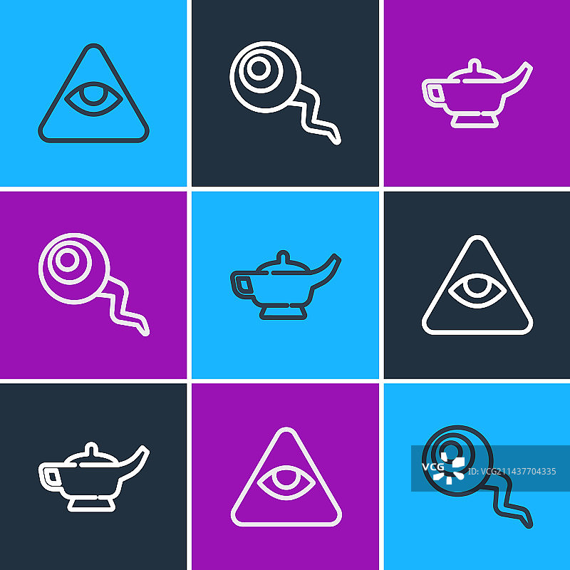 泥瓦匠神灯眼睛组合图片素材