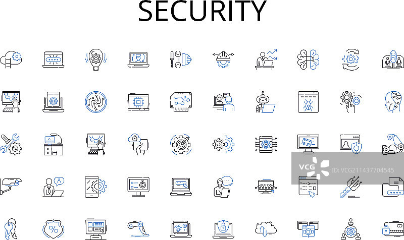 安全线性图标合集图片素材