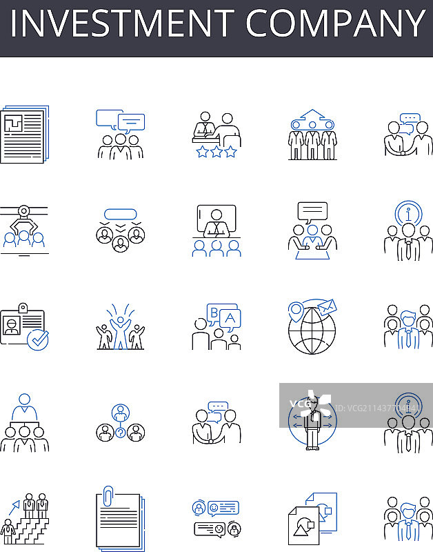 投资公司线性图标合集图片素材