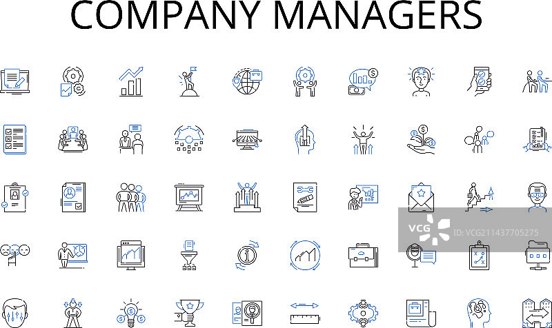 公司经理直线图标合集图片素材
