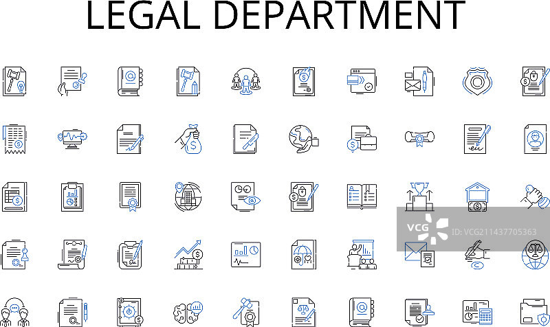 法律部门线性图标集合图片素材