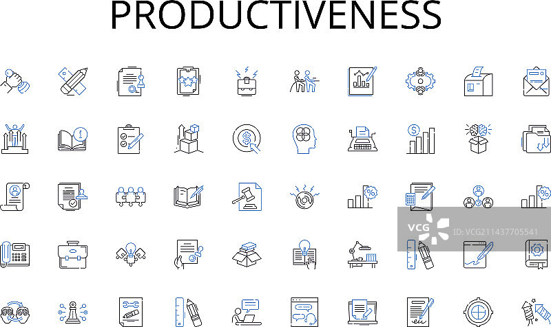 生产力线性图标合集图片素材