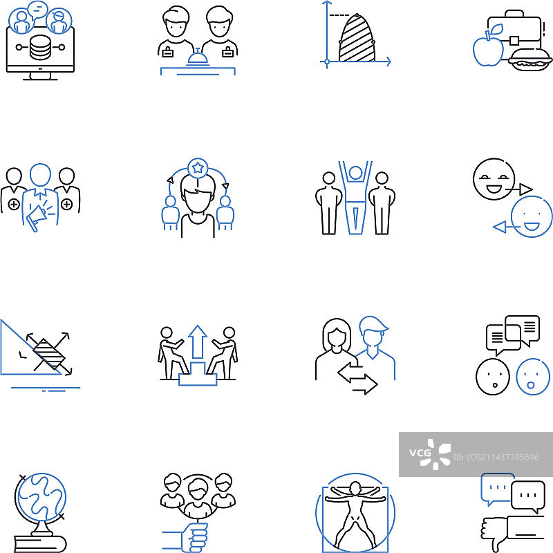 教育指导线性图标合集图片素材