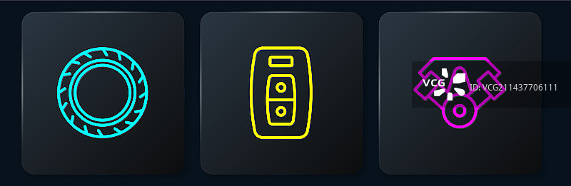 汽车轮胎车轮动力引擎钥匙图标图片素材