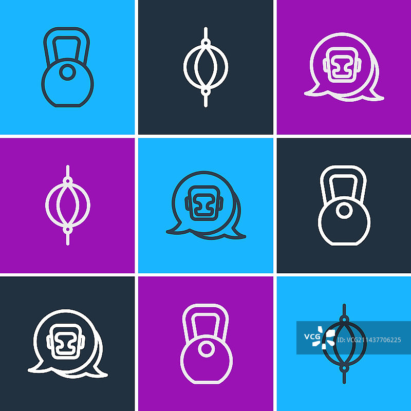 拳击头盔和拳击沙袋组合图片素材