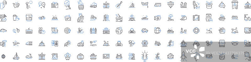户外探险线路图标合集图片素材