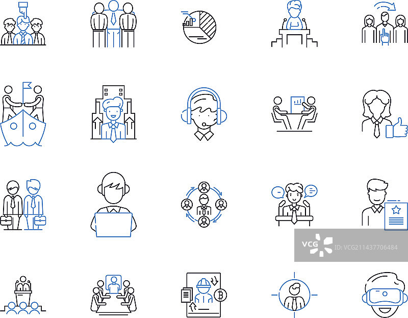 行政工作线性图标合集图片素材