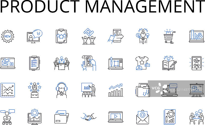 产品管理线性图标集业务图片素材