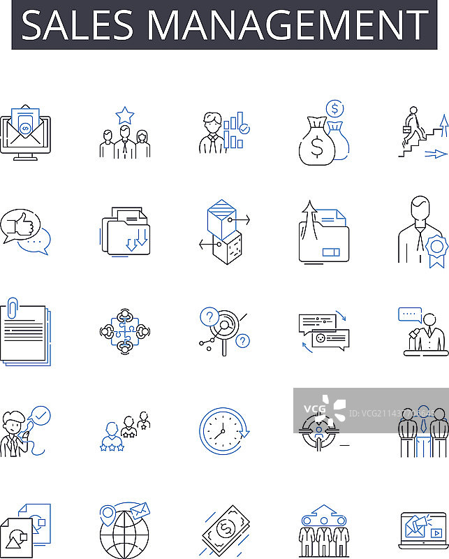 销售管理线性图标合集图片素材