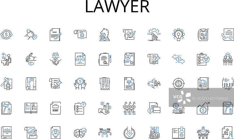 律师线条图标合集图片素材