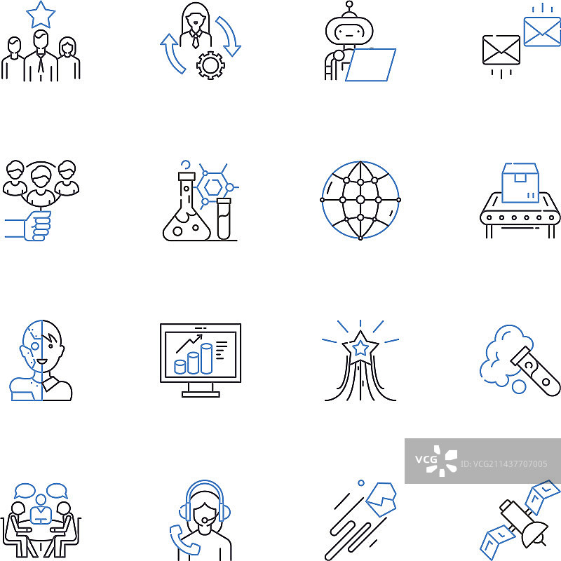 创新型公司线性图标合集图片素材