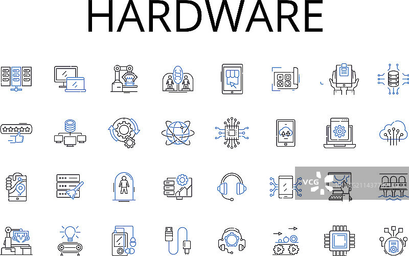 硬件线性图标合集：工具设备图片素材