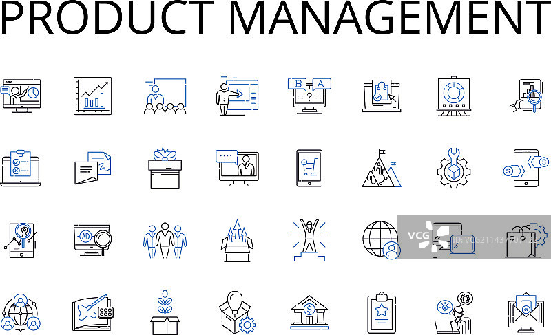 产品管理线性图标集业务图片素材