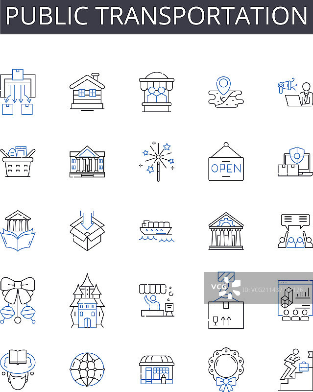 公共交通线路图标合集图片素材