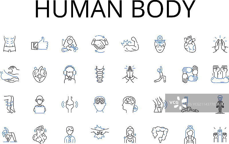 人体线条图标集心理健康图片素材