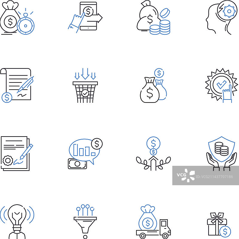 数字市场线性图标电商合集图片素材