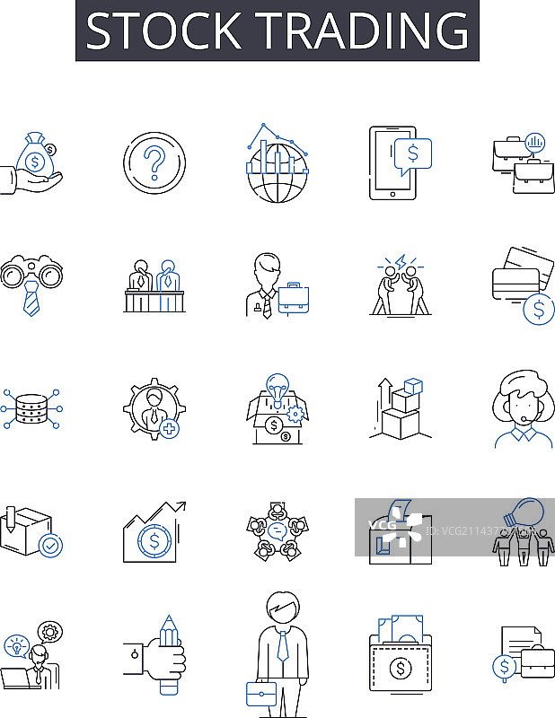 外汇交易线条图标合集图片素材