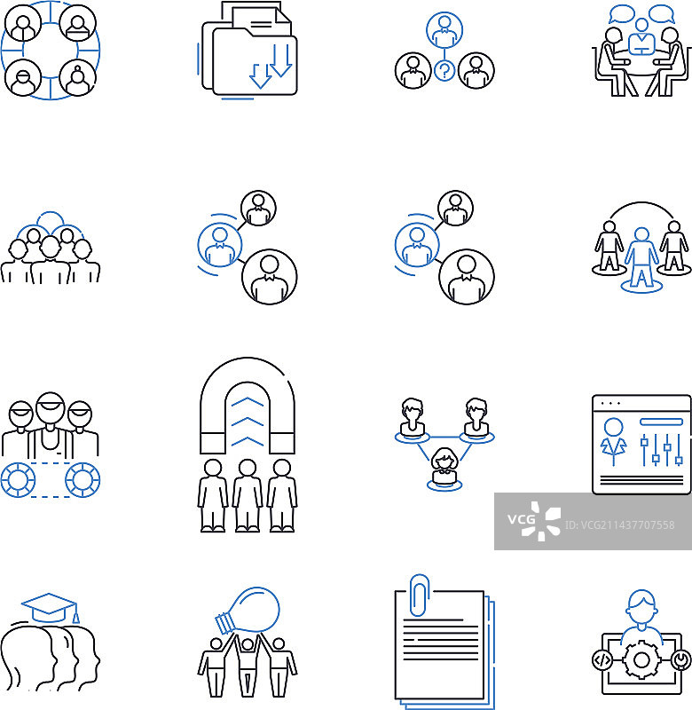 商业贸易委员会线性图标合集图片素材