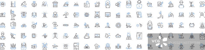 活动与娱乐线性图标合集图片素材