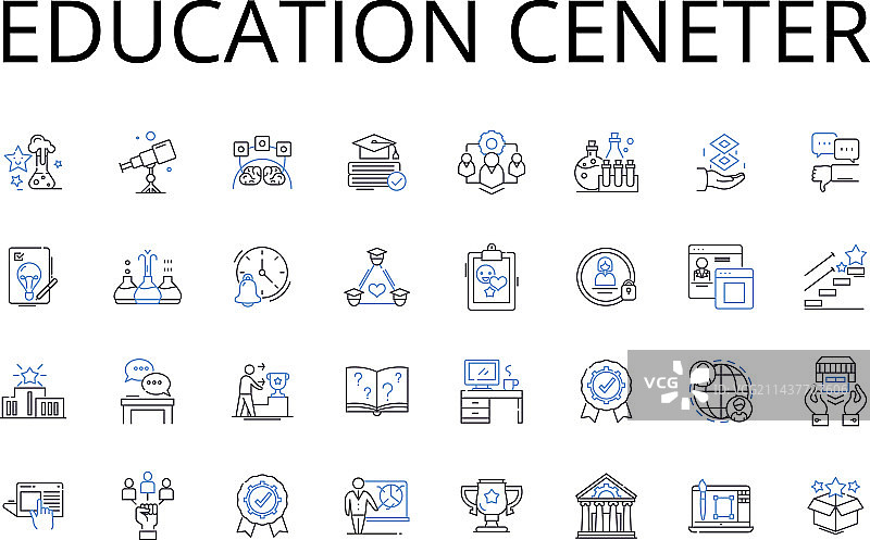 教育中心线性图标合集图片素材