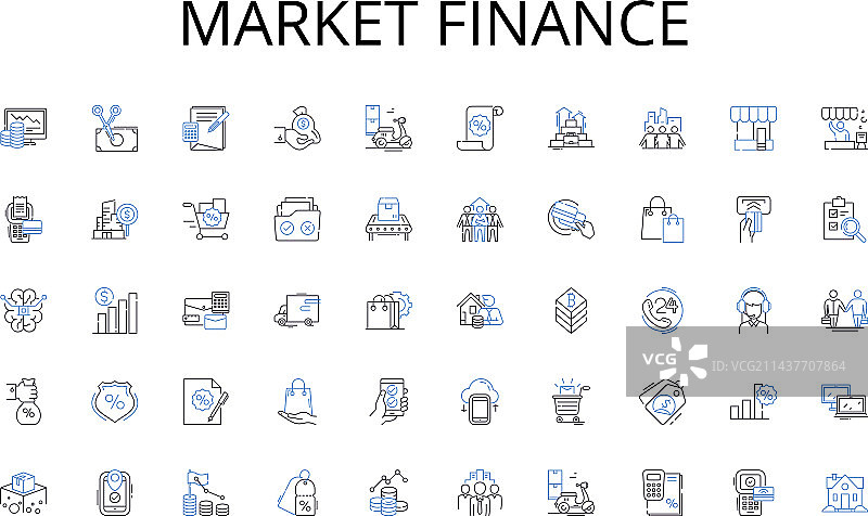 市场金融线性图标零食合集图片素材