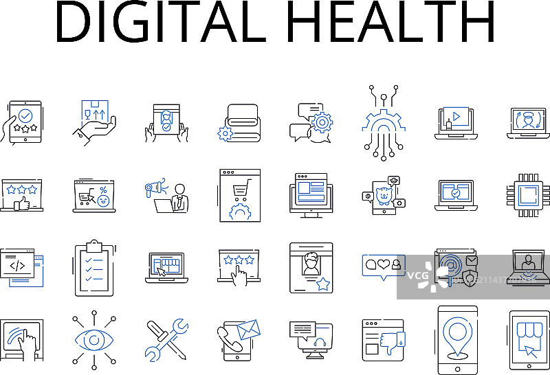 电子商务数字健康系列图标图片素材