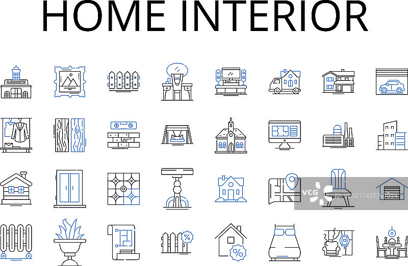 家居室内线条图标合集：办公空间图片素材