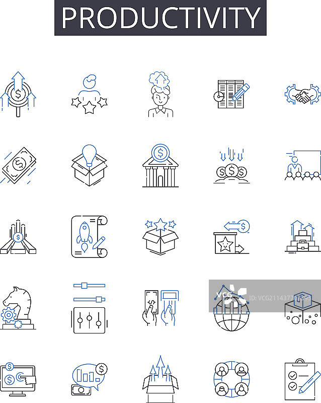 生产力线性图标合集领导力图片素材