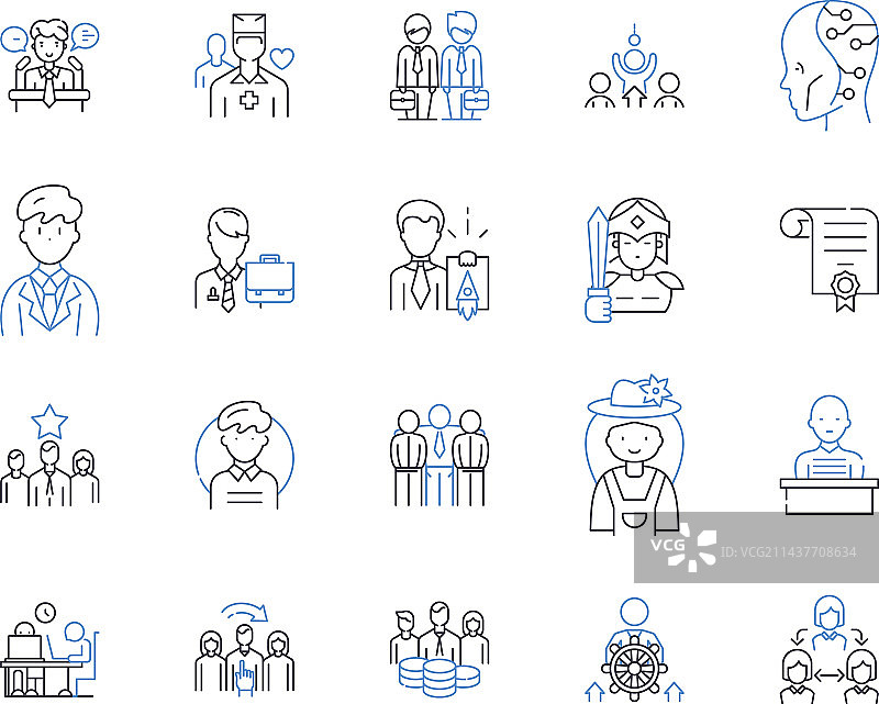 责任与控制线条图标合集图片素材