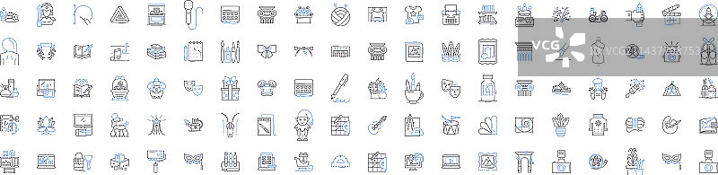 创新思想家线性图标合集图片素材