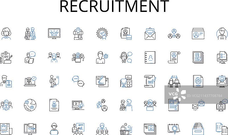 独特的招聘线性图标图片素材