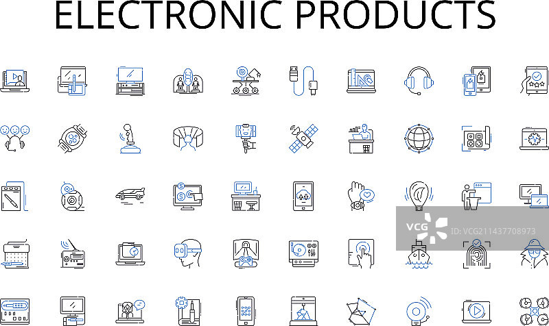 电子产品线性图标合集图片素材