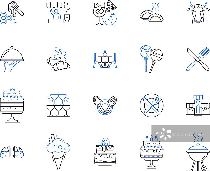 从农场到餐桌的有机食品店系列图标图片素材