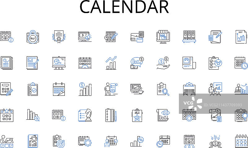 日历线性图标系列街头服饰图片素材
