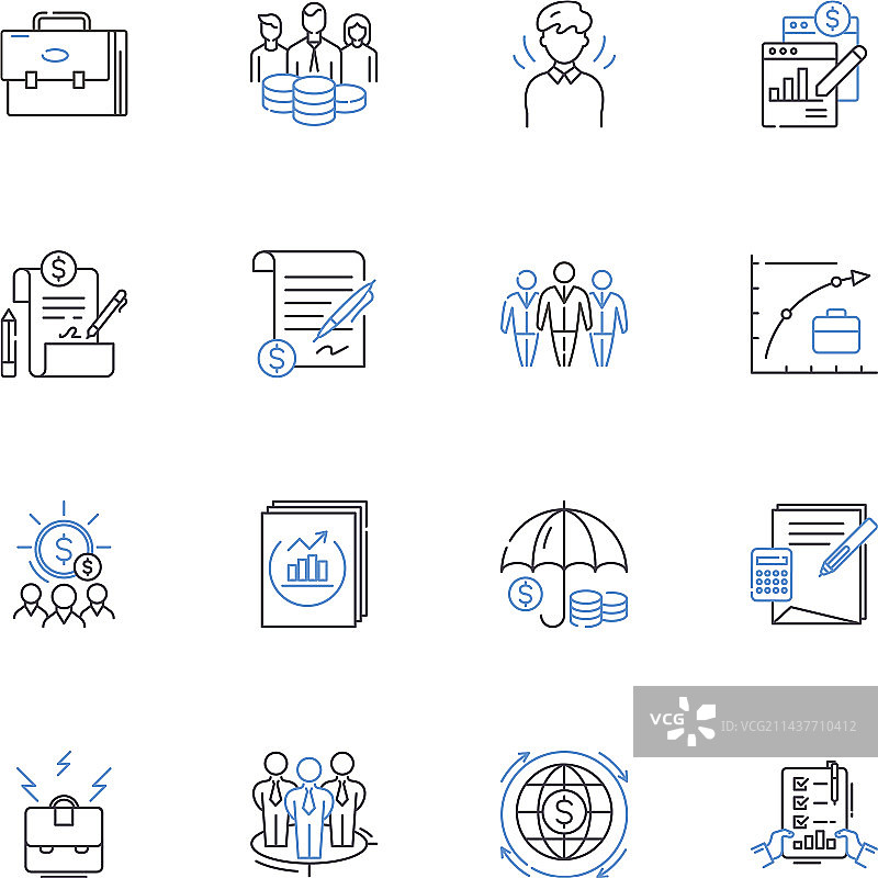 信息数据线性图标分析合集图片素材