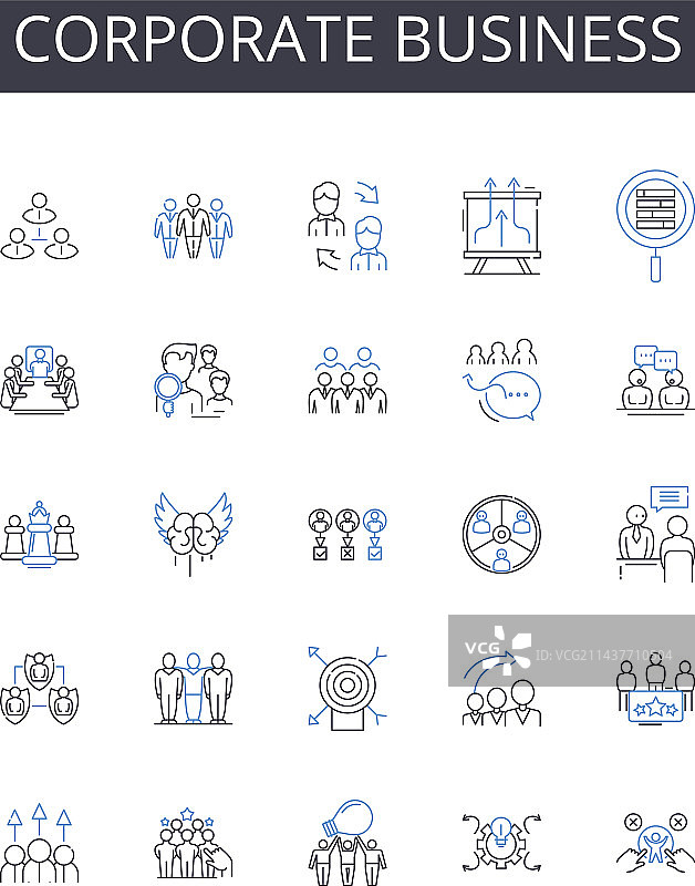 企业商务线性图标合集图片素材