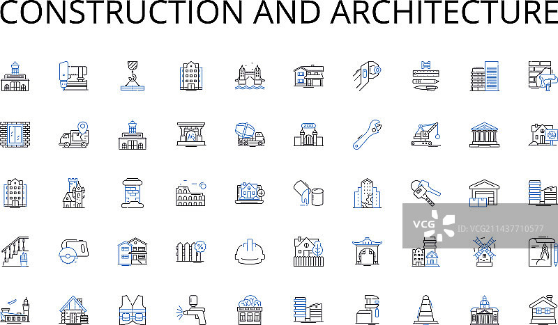 建筑设计线条图标图片素材