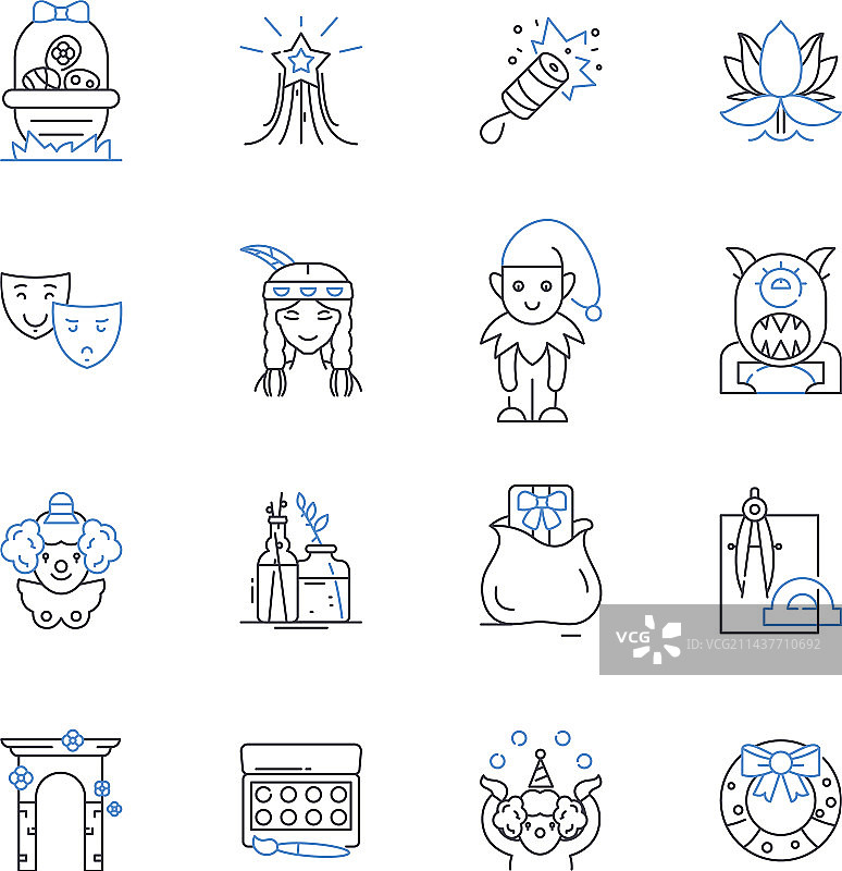 有抱负的项目线性图标合集图片素材