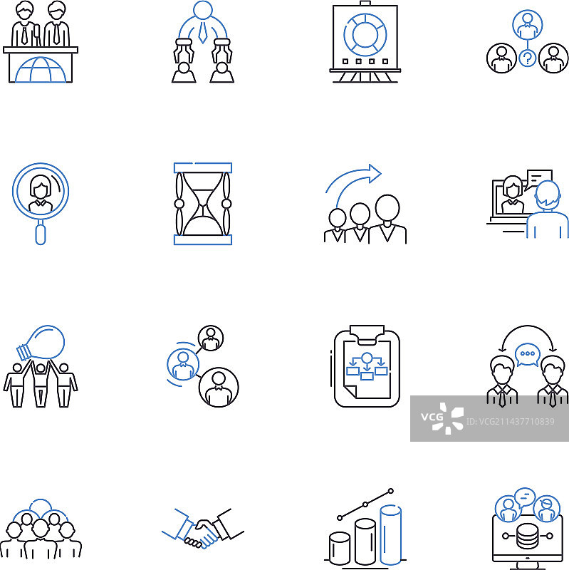 包容性增长线性图标合集图片素材