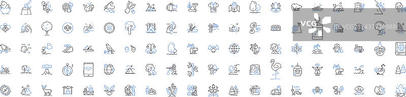 冒险逃生线性图标图片素材