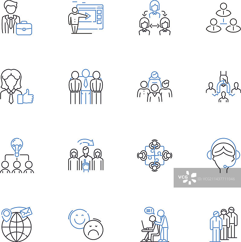 危机管理线性图标合集图片素材