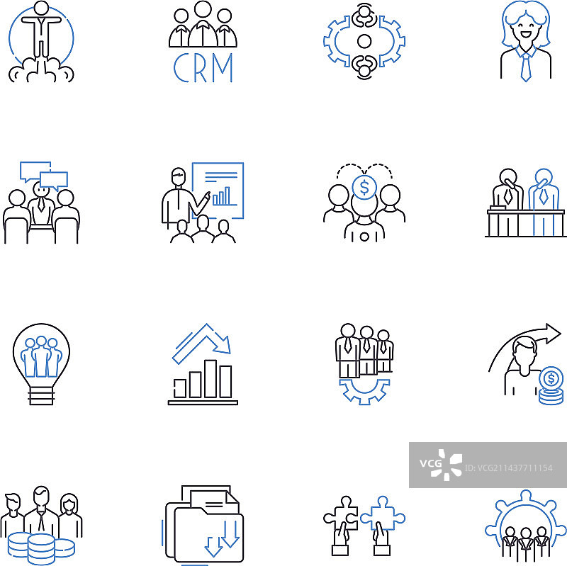 物流人员线性图标合集图片素材