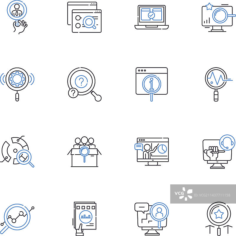 追踪路线图标集合图片素材