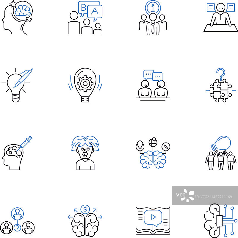 情商线性图标合集图片素材