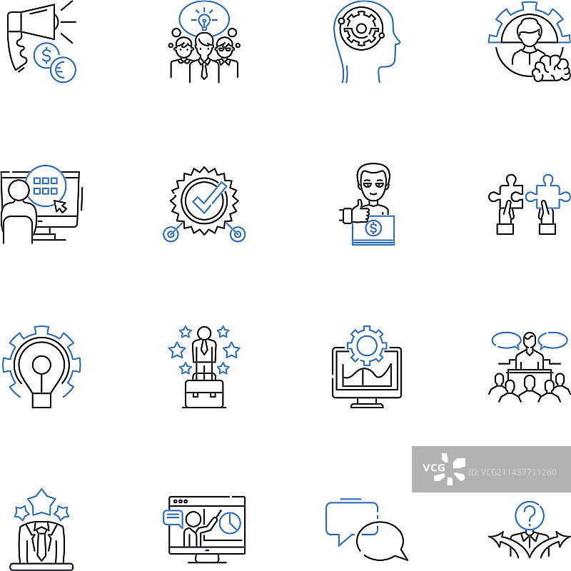 正确的线条图标集合，修复图片素材